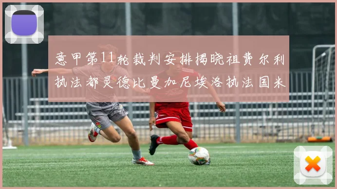意甲第11轮裁判安排揭晓祖费尔利执法都灵德比曼加尼埃洛执法国米
